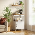 thumbnail image 6 of Microwave Stand, Lofka Kitchen Island Cart with Cabinet, Microwave Cart with Storage Drawer, Towel Rack, Hooks, White(Carrito de isla de cocina), 6 of 8