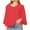 Red, variant on Bxsruta Blouse for Women, Women's V-Neck Split Casual Loose Cotton Linen 3/4 Sleeve Top/Shirt, Black M