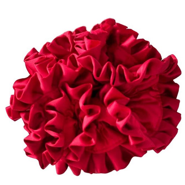 Silk Feeling Hair Tie for Women Hair Holder Shirring Scrunchies Ribbon Hair Rope Hair Tie Flower Unique gray silver large