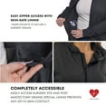 thumbnail image 3 of Inspired Comforts Mastectomy Recovery Hoodie Sweatshirt with Drain Pockets | Post Breast Cancer Recovery | Full Sleeve | XL, Charcoal, 3 of 6