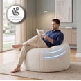 thumbnail image 4 of Puff Sillón de Memory Foam de Alta Densidad - Funda Acanalada Desmontable y Lavable - Asiento Modular Ergonómico Color Beige con Asa, 4 of 9