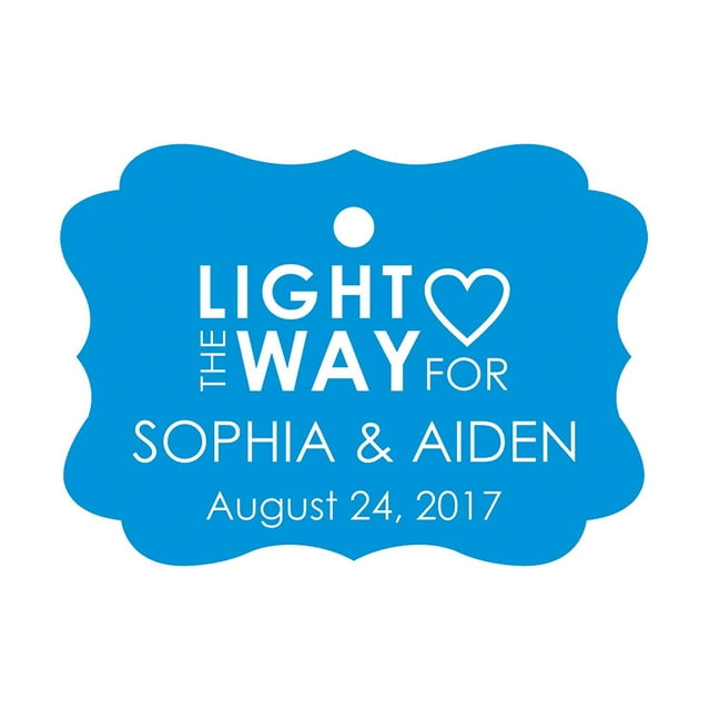 100 PCS Light The Way For Personalized Name Hang Tags Customized Wedding Favor Gift Paper Tags