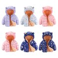 thumbnail image 4 of GYRATEDREAM Winter Coats for Toddler Kids Baby Boys Girls Padded Light Puffer Jacket Outerwear Infant Down Teddy Bear Jacket with Hoods for 12-18M Blue, 4 of 6