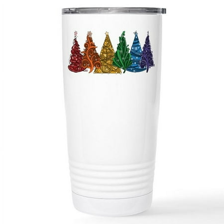 

CafePress - Rainbow Christmas Trees Travel Mug - Insulated Stainless Steel Travel Tumbler 20 oz.