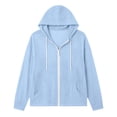 thumbnail image 3 of VJGBEGW Women Cotton Linen Full Zip Hoodie Long Sleeve Casual Tops Lightweight Cover Up Sweatshirts with Pockets, 3 of 7