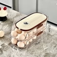 thumbnail image 4 of Double Storage Box for Kitchen & Refrigerator, Transparent Rolling Rack Organizer, Multi-Layer Plastic Storage Container for Eggs, Snacks & Small Kitchen Items, Space-Saving Design, 4 of 4