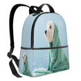 thumbnail image 2 of Zufioo Dog Wrapped in Towel Print Fashion Large Capacity Backpack, Zippered Multi-compartment Travel Work Campus Lightweight Backpack, Unisex, 2 of 5