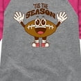 thumbnail image 3 of Instant Message - Tis The Season Football - Toddler & Youth Girls Raglan Graphic T-Shirt, 3 of 6