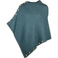 thumbnail image 3 of Aran Woollen Mills Knitted Poncho 100% Premium Soft Merino Wool Buttoned Irish Cape One Size Made in Ireland, 3 of 3