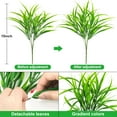 thumbnail image 2 of Zukuco 8pcs Artificial Shrub Outdoor Fake Grass Greenery Stems UV Resistant Faux Plastic Plants for Spring Summer Home Garden Pathway Window Box Front Porch Decor (Green), 2 of 7