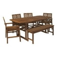 thumbnail image 1 of Afuera Living 6-Piece Extendable Outdoor Patio Dining Set in Dark Brown, 1 of 6