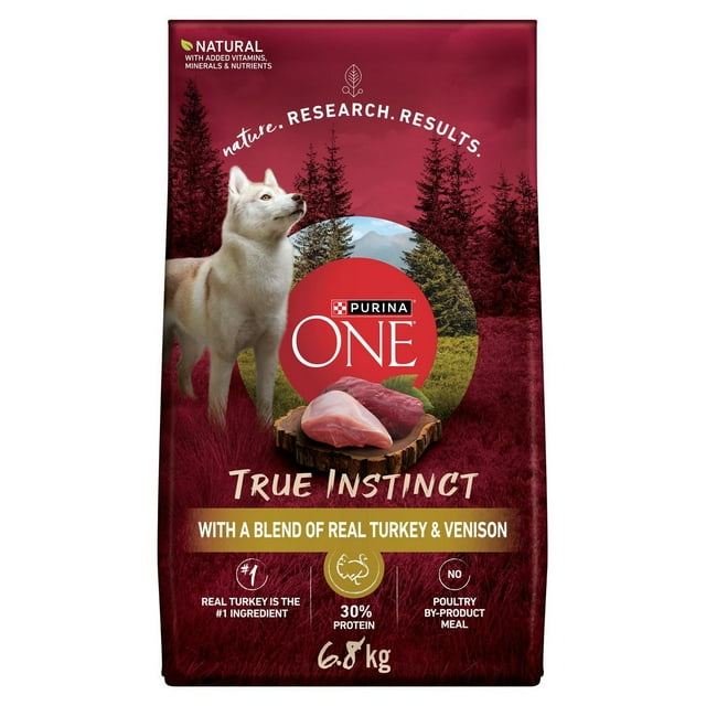 Purina ONE Véritable Instinct Dinde et Venaison, Nourriture Sèche pour Chiens