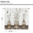 thumbnail image 2 of Farmhouse Rustic Kitchen Curtains Vintage Country Cotton Small Short Cafe Window Curtains Wooden Plank Retro Brown Rod Pocket Bathroom Window Drapes Treatment Curtains 2 Panels (27.5x36 Inch), 2 of 6