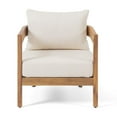 thumbnail image 3 of Christopher Knight Home 312395 Alfy Outdoor Club Chair with Cushions Set of 2, Teak Finish, Beige, 3 of 9