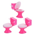 thumbnail image 4 of 3pcs Miniature Dollhouse Toilet Set - Doll Toilet Toys, Bathroom Decor, Cake Topper, Dollhouse Accessories Tub, 4 of 8