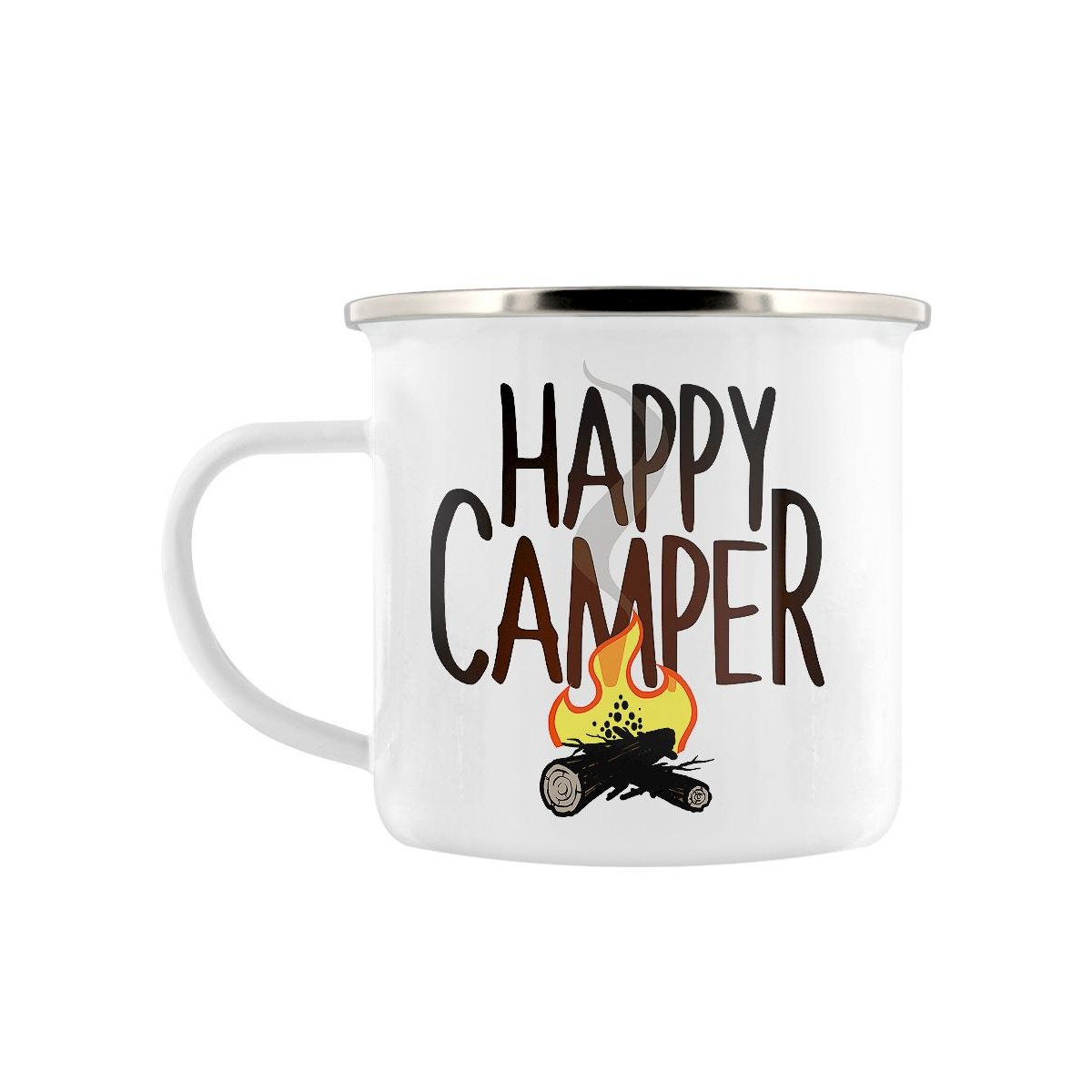 happy camper enamel mug