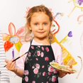 thumbnail image 3 of Pioneer Flower Floral Print Pattern Kids Aprons for Girls and Boys,Adjustable Neck Strap Toddler Aprons for Kids Cooking Baking, 3 of 7
