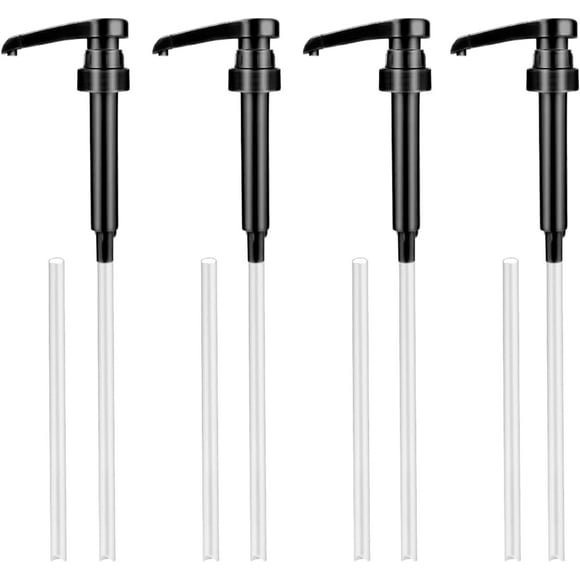 Syrup Pump Universal, 4Pcs Coffee Syrup Dispenser Coffee Syrup Pump Simply Syrup Pump Black