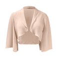 thumbnail image 5 of felwors Women Shrug Soft Chiffon Open Front Sheer Sleeve Bolero Cardigan for Evening Dress Pink, One Size, 5 of 5