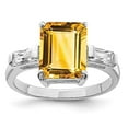 thumbnail image 6 of 925 Sterling Silver Rhodium Citrine Ring Size 7, 6 of 6