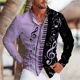 thumbnail image 1 of Camisa de verano para hombre con estampado de símbolo de instrumento musical, cuello tipo cárdigan, camisa informal de calle de un solo pecho, 1 of 6