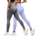 thumbnail image 2 of felwors 2 Pack Compression Leggings for Women High Waist Push Up 3D Textured Yoga Pants Grey for Size M, 2 of 4