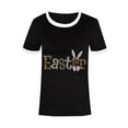 thumbnail image 4 of JeashCHAT Easter Shirts for Women Bunny Rabbit Egg Print Women Summer Sexy Happy Easter Print Regular Women Round Neck Short Sleeves Top, 4 of 5