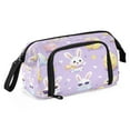 thumbnail image 2 of Nylon Fish Mouth Pencil Case with Large Capacity Zipper Pencil Pouch Pastel Purple Easter Bunnies Pencil Bag Organizers, 2 of 7