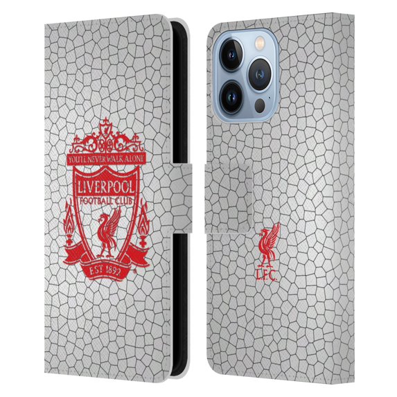 Head Case Designs Officially Licensed Liverpool Football Club Crest 2 White Pixel 2 Leather Book Wallet Case Cover Compatible with Apple iPhone 13 Pro