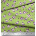 thumbnail image 3 of Soimoi Green Cotton Jersey Fabric Orchid Floral Print Fabric by Yard 58 Inch Wide, 3 of 3