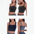 thumbnail image 7 of vigerkar Womens Denim Stretchy Vest Square Neck Sleeveless Tight Causal Basic Jean Tank Tops Summer Trendy (Light Purple, S), 7 of 7