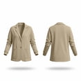thumbnail image 5 of Chiccall Women’s Sweatshirt Blazer Jacket, Long Sleeve Lapel Shoulder Pads Lined Office Casual Sport Coat with Pockets, Loose Fit Work Outerwear for Daily Business, 5 of 9