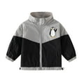 thumbnail image 2 of GiLiling Toddler Kids Sun Protection Athletic Jacket Dry Fit Zip Up Long Sleeve Cartoon Color Block Summer Light Coat Outdoor (Grey, 4-5 Years), 2 of 4