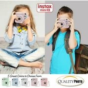 Fujifilm Instax Mini 12 Instant Camera with Case, 20 Fuji Films, Decoration Stickers, Frames, Photo Album and More Accessory kit (Lilac Purple)