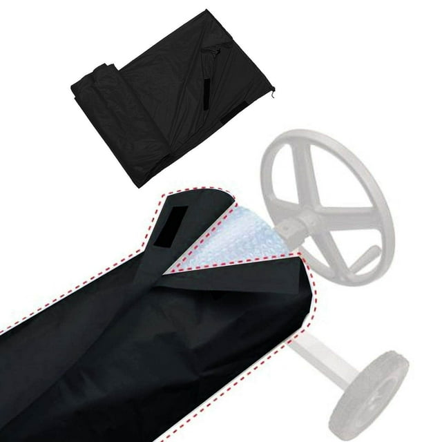 enqiretly Winter Cover For Swimming Pool Solar Reel Cover Inground Pools Reel Protective Protective Cover - Reel Not Included L Black