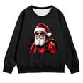 thumbnail image 1 of PMVFHDE Chandail à Capuchon et Chandails en Molleton pour Filles Imprimé Manches Longues Col Rond avec Poche Chandail Confortable Doux Décontracté pour Enfants Saison des Fêtes Noir, 5-6 Ans, 1 of 4