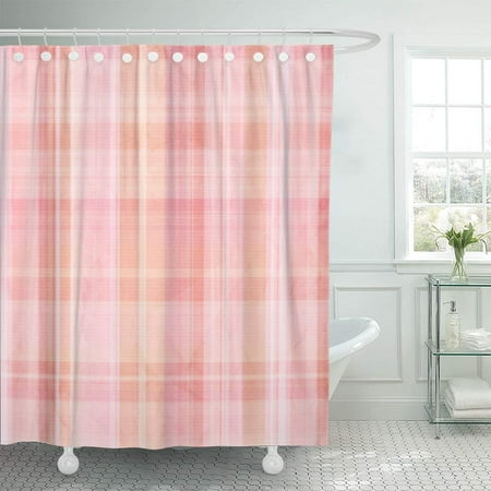 Shower Curtain Orange And White KSADK Orange Warm Summer Pink Contemporary White Bright Check Cheerful Country Cross Bathroom Shower Curtain 60x72 inch ()