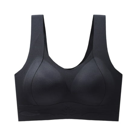 Xiaoxatg Women s Fixed Cup Front Buckle Underwear For The Elderly Plus Size Bra Without Underwire Thin Tank Top Bra Support Sports Bra