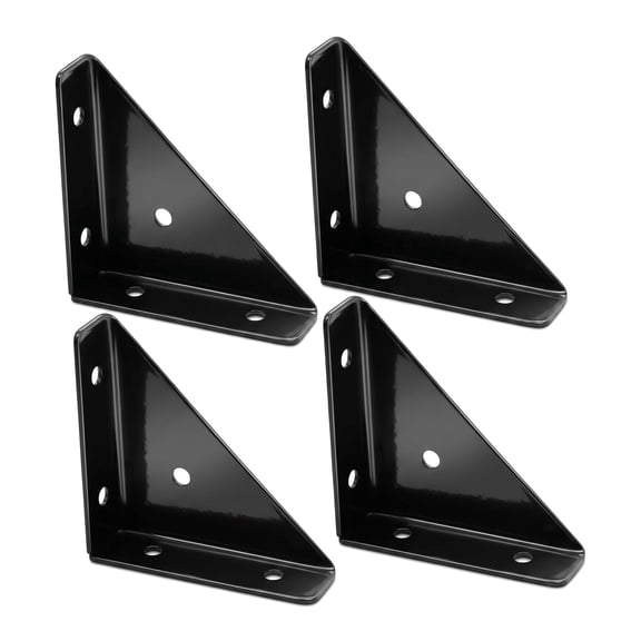 4pcs Triangular Corner Bracket Heavy Duty Angle Brackets Corner Braces Joint Angle Braces Angle Hardware for Furniture Easy Installation Strong Stability, Black