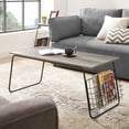 thumbnail image 1 of Modern Coffee Table with Storage and Magazine Holder - Grey Wash/Black, 1 of 1