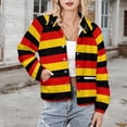 thumbnail image 3 of Jackets for Women Winter Coat Jackets Flannel Stand Collar Jacket(Deutsche Flagge Germany Flag,Size:S-4XL), 3 of 7