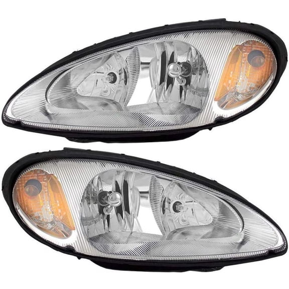 For 2001-2005 Chrysler PT Cruiser Headlight Driver and Passenger Side DOT Certified Bulbs Included CH2502131 CH2503131 - Replaces 5288765AI, 5288764AI ;