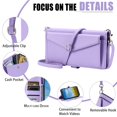 thumbnail image 4 of For Google Pixel 9a Wallet Phone Case-PU Leather Flip Cover with 3 Credit Card Slots,Hidden buckle Pocket & Detachable Shoulder Strap and Wrist Strap,Shockproof,Purple,For Pixel 9a, 4 of 11