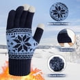 thumbnail image 2 of 3 Pairs Touch Screen Gloves with Snow Flower Pattern, Warm Knit Winter Gloves Christmas Gifts Stocking Stuffers for Women, 2 of 6