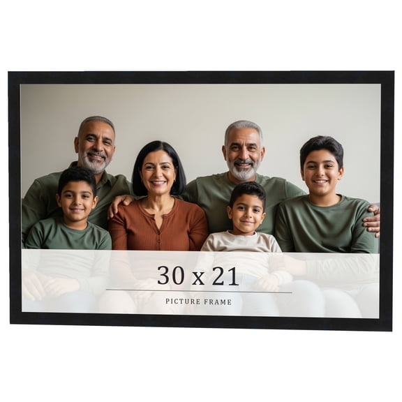 30x21 Frame Black Real Wood Picture Frame Width 0.75 inches | Interior Frame Depth 0.5 inches |