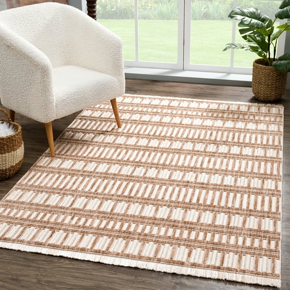 United Weavers Keya Naaz Modern Geometric Accent Rug, Brown, 1'10" x 3'