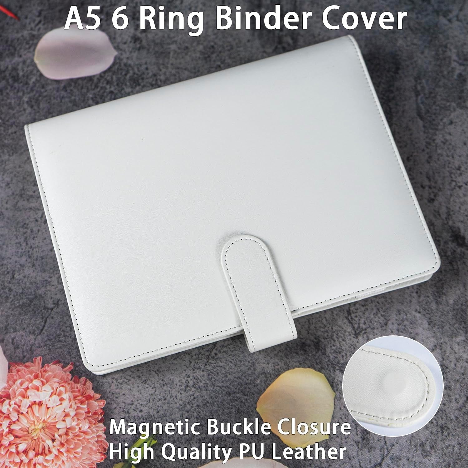Photo card binder with 30 4-pocket card pages, 6 circular binders, A5 binder card collection book with 240 card slots