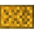 thumbnail image 1 of Ahgly Company Machine Washable Indoor Rectangle Checkered Yellow Modern Area Rugs, 3' x 5', 1 of 4