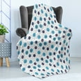 thumbnail image 4 of Nautical Soft Flannel Fleece Throw Blanket, Marine Theme with Fishes Anchor Waves Sea Shells Starfish Gulls Life, Cozy Plush for Indoor and Outdoor Use, 60" x 80", Blue Dark Blue Red, by Ambesonne, 4 of 5