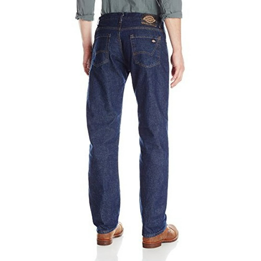 Dickies - Dickies Men's Relaxed Straight-Fit Flannel-Lined Denim Jean Pant - RNSD IND BLUE _40